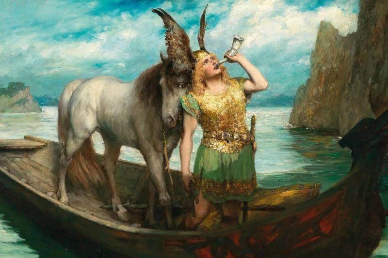 siegfrieds-journey-to-the-rhine.-the-twilight-of-the-gods.-singer-hubert-leuer-as-siegfried.-61441 siegfrieds-journey-to-the-rhine.-the-twilight-of-the-gods.-singer-hubert-leuer-as-siegfried.-61441