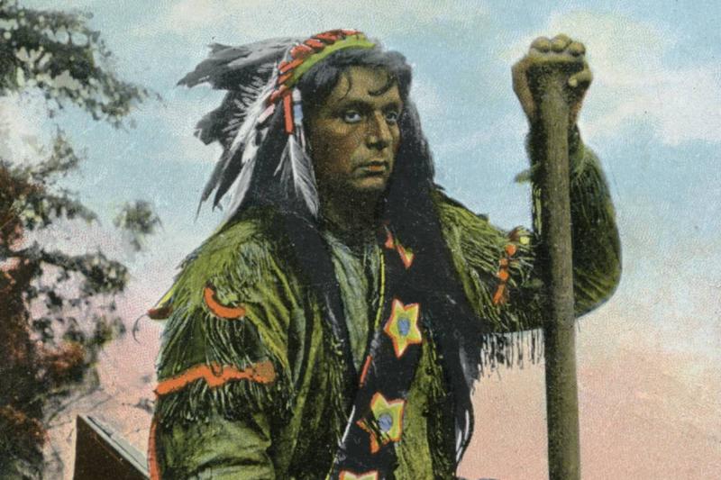 ancient chief An illustration shows an Native American chief from the 18th century.