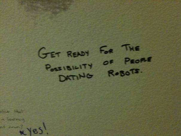 Public bathroom graffiti: Get ready for the possibility of dating robots