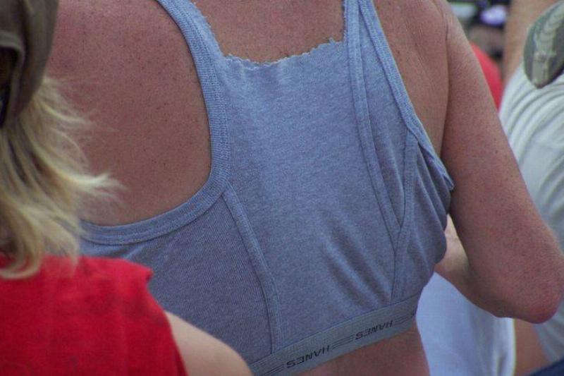 woman wearing crop top made of men's underwear