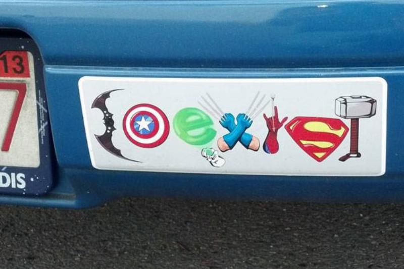 Coexist Bumper Sticker Coexist bumper sticker with Avengers weapons