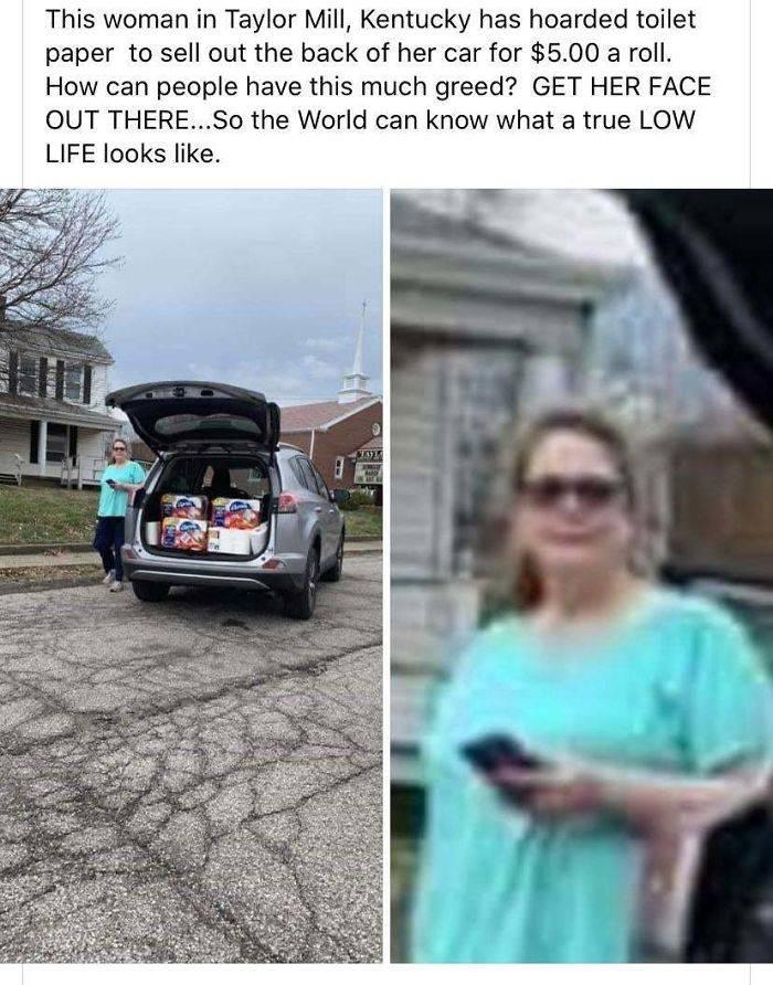selling TP selling TP out her van