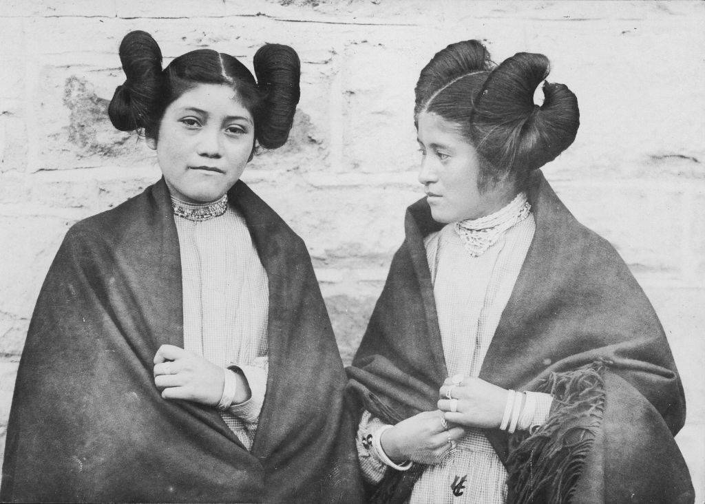 Two young Hopi women 'all dressed up in their best'