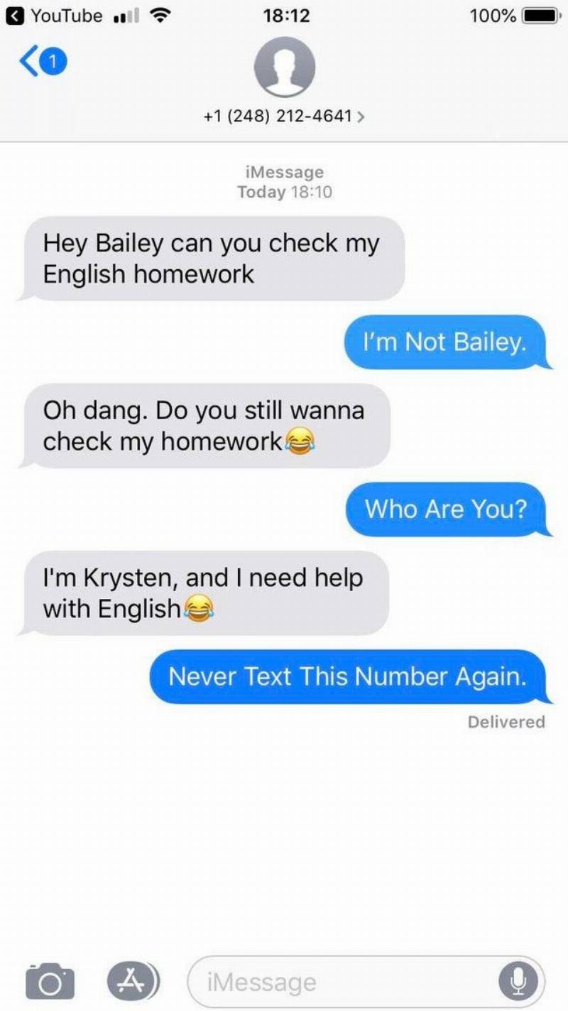 Homework Check Wrong number check about homework.