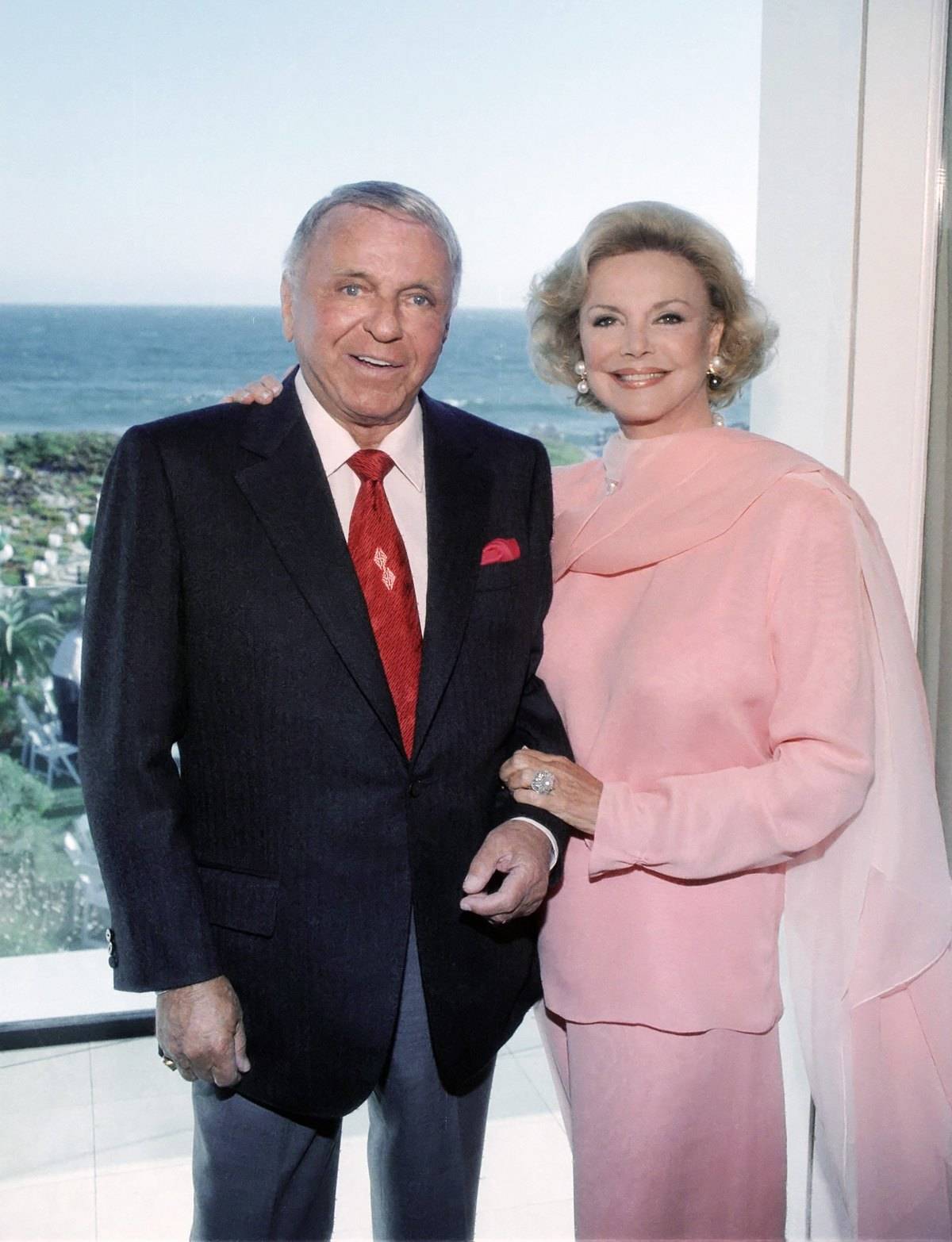 LOS ANGELES - 1997: Singer Frank Sinatra and Barbara Sinatra pose for a portrait in 1997 in Los Angeles, California.