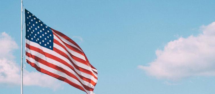 American flag on a flag pole