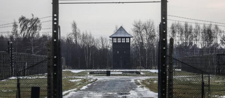 The former Nazi-German Auschwitz II-Birkenau concentration and extermination camp in Brzezinka near Oswiecim, Poland