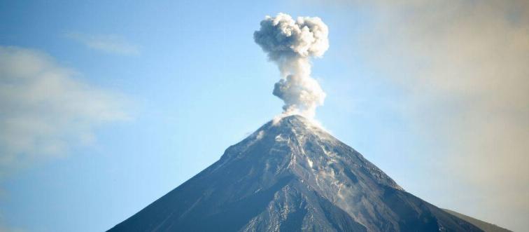 A view of the Fuego Volcano erupting, as seen from El Rodeo municipality