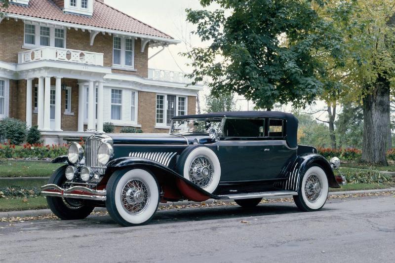A 1931 Duesenberg J Convertible Victoria.