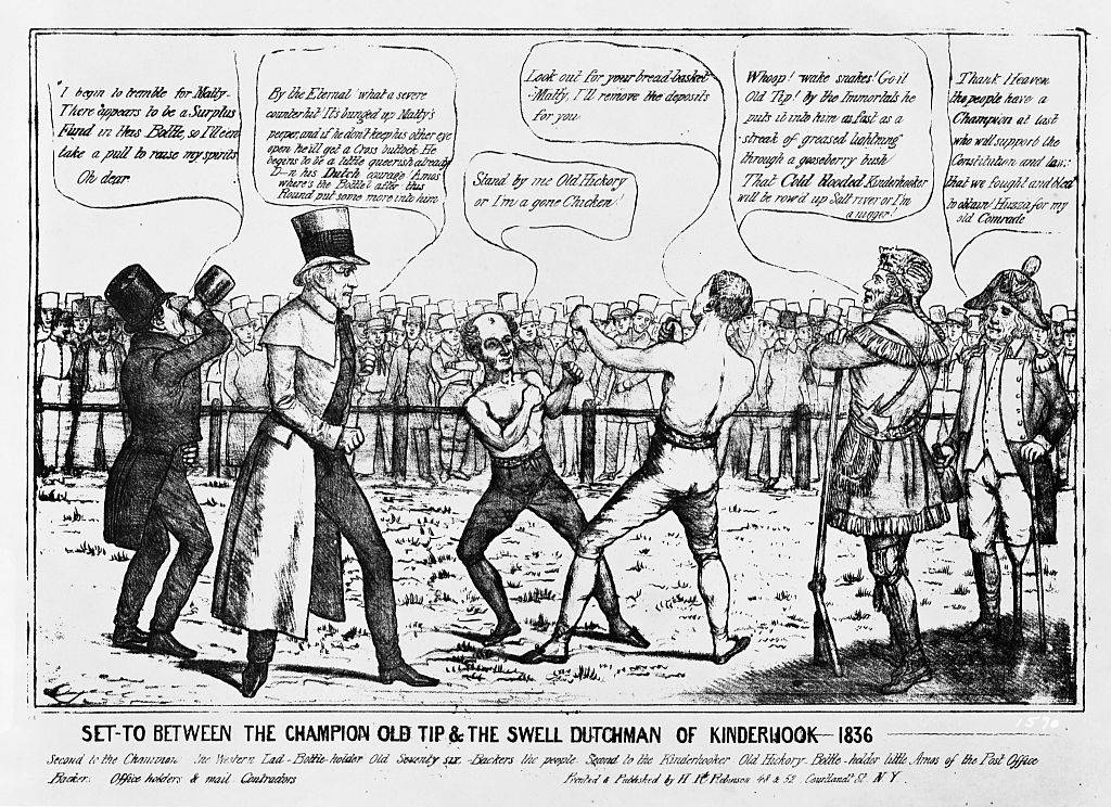 andrew jackson and davy crockett cartoon from 1836