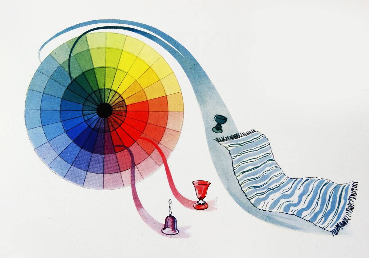 Colour wheel used for the planning of interior design colour schemes
