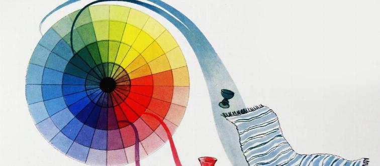 Colour wheel used for the planning of interior design colour schemes