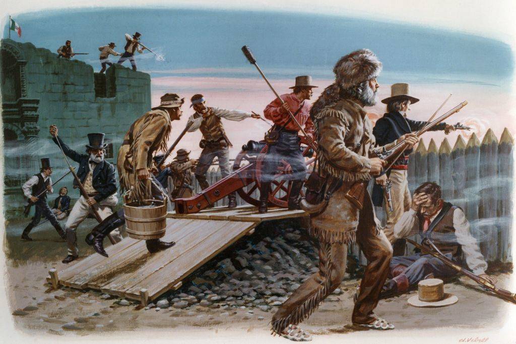 Davy Crockett wearing a coonskin cap