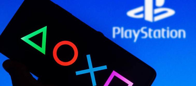 In this photo illustration, a PlayStation (PS) logo is...