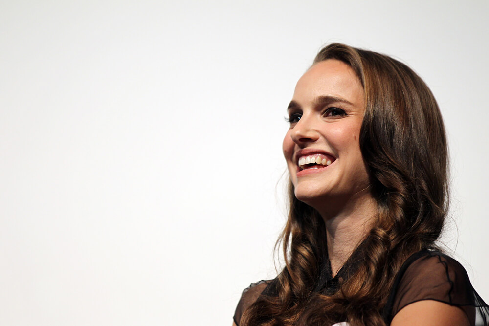 Natalie Portman laughing 