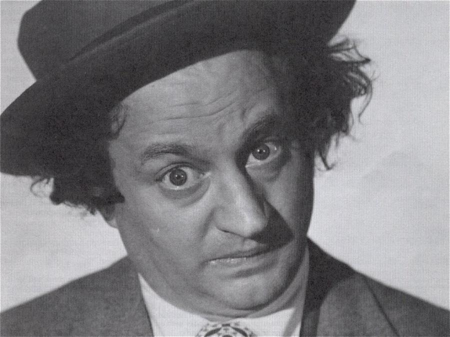 Three Stooges promotional photo of Louis Feinberg / Larry Fine in black and white image
