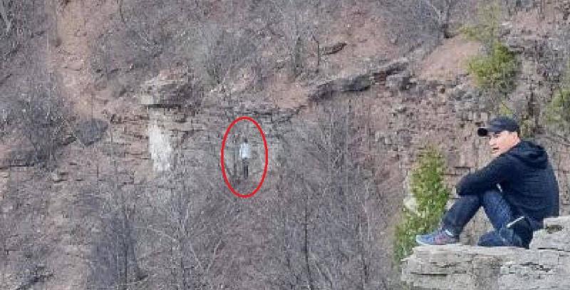 red circle image someone standing forest