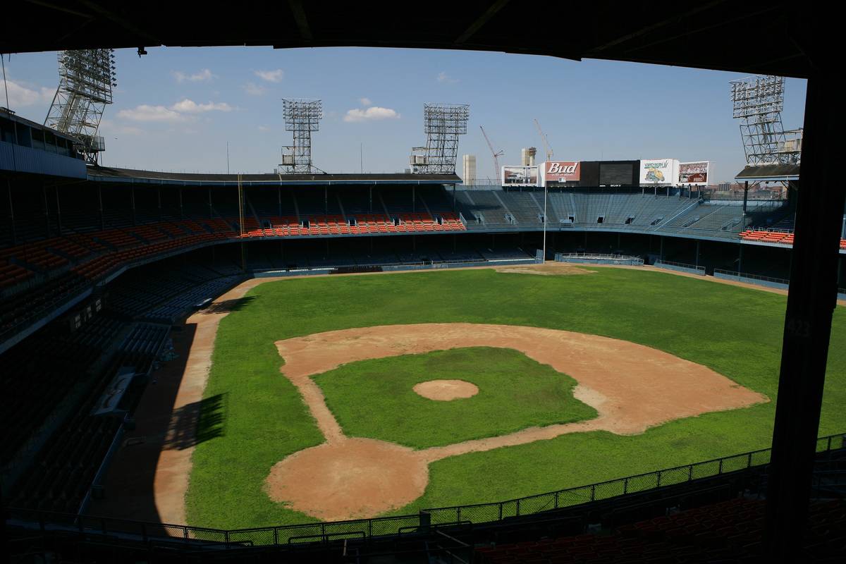 DETROIT, MI - JULY 19: A view of the inside of an empty and abandoned Tiger Stadium years after its closure on July 19, 2006 in Detroit, Michigan