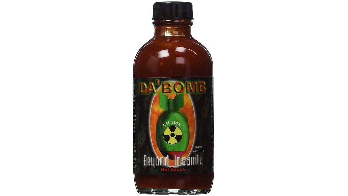 Bottle of Da Bomb Beyond Insanity Hot Sauce
