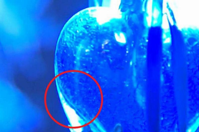 red circle around powder