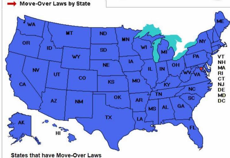 move over states that have laws