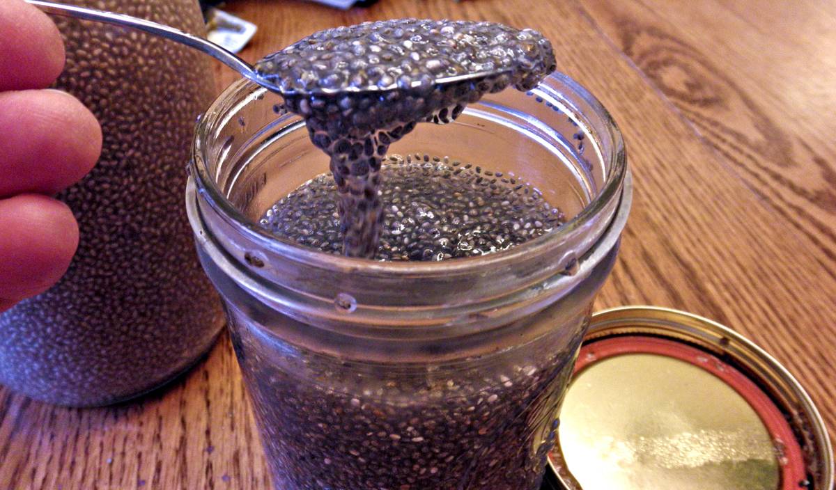 Chia seeds in a gel form 