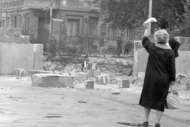 Woman waving from Eastside