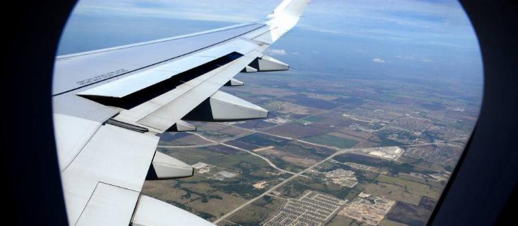 Airplane window view