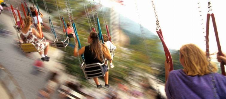 Amusement park swing