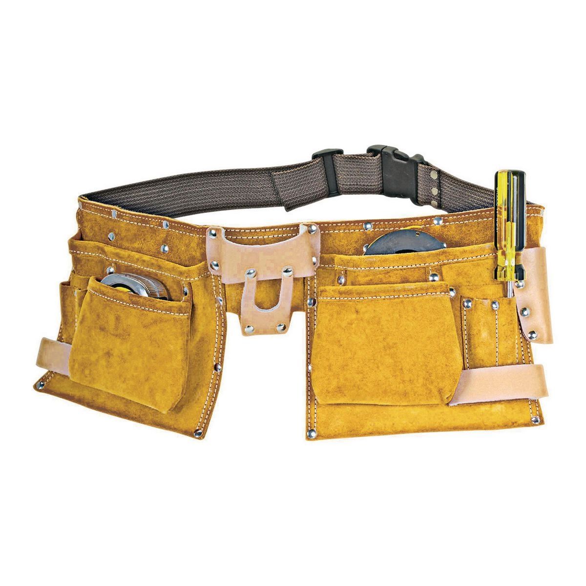 traditional leather tool belt with clasp 