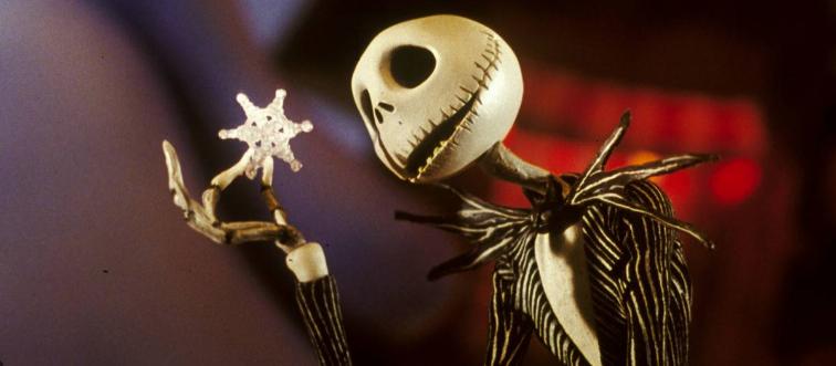 Jack Skellington looking at snowflake
