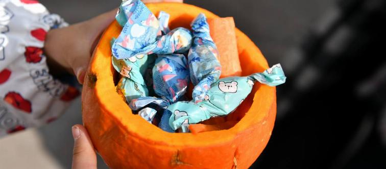 Special Halloween candies for ring-tailed lemurs and raccoons are seen  at Yunan Satari Park on October 30, 2021 in Kunming, Yunnan Province of 
China.