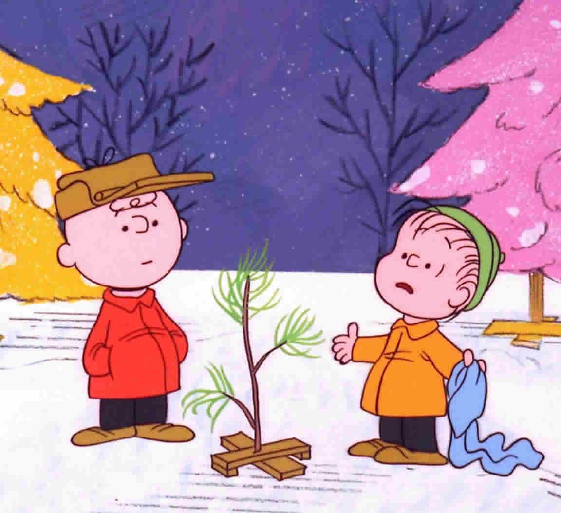 Charlie Brown and Linus discussing tiny Christmas tree in A Charlie Brown Christmas