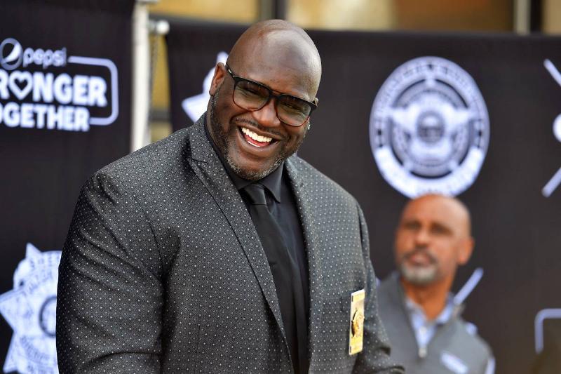 GettyImages-1311333500 MCDONOUGH, GEORGIA - APRIL 07: Shaquille O'Neal speaks during Pepsi Stronger Together and CTG Foundation Atlanta Law Enforcement Press Conference on April 07, 2021 in McDonough, Georgia.