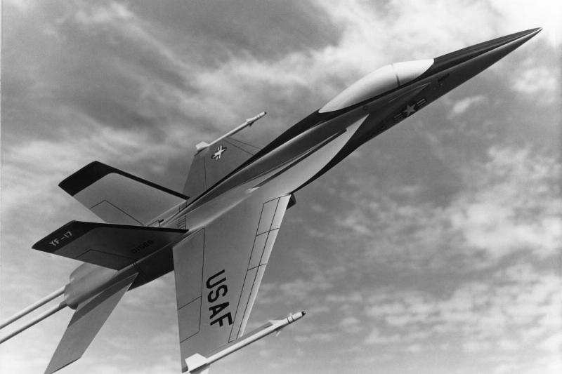 Northrup YF-17 USAF Fighter Jet In Flight