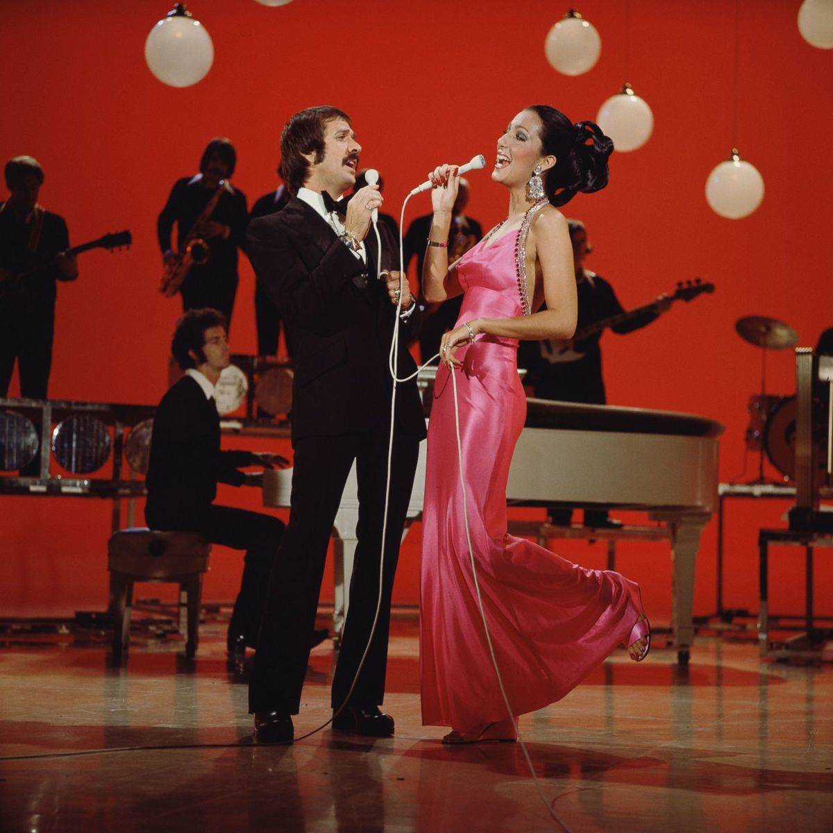 Cher and Sonny Bono singing on The Sonny and Cher Comedy Hour