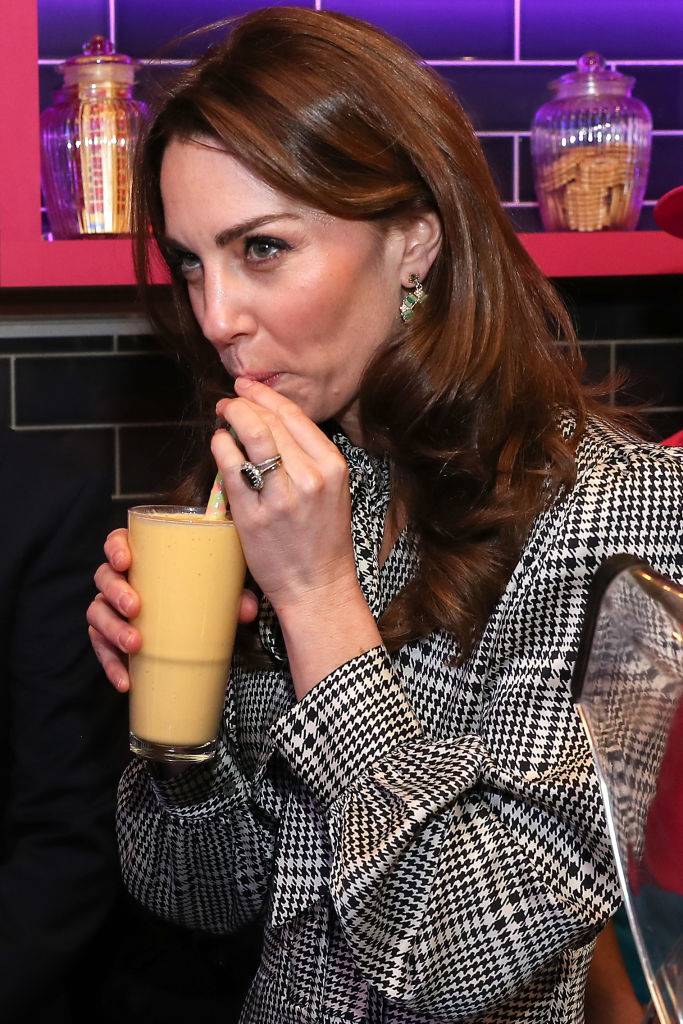 kate drinking a milkshake