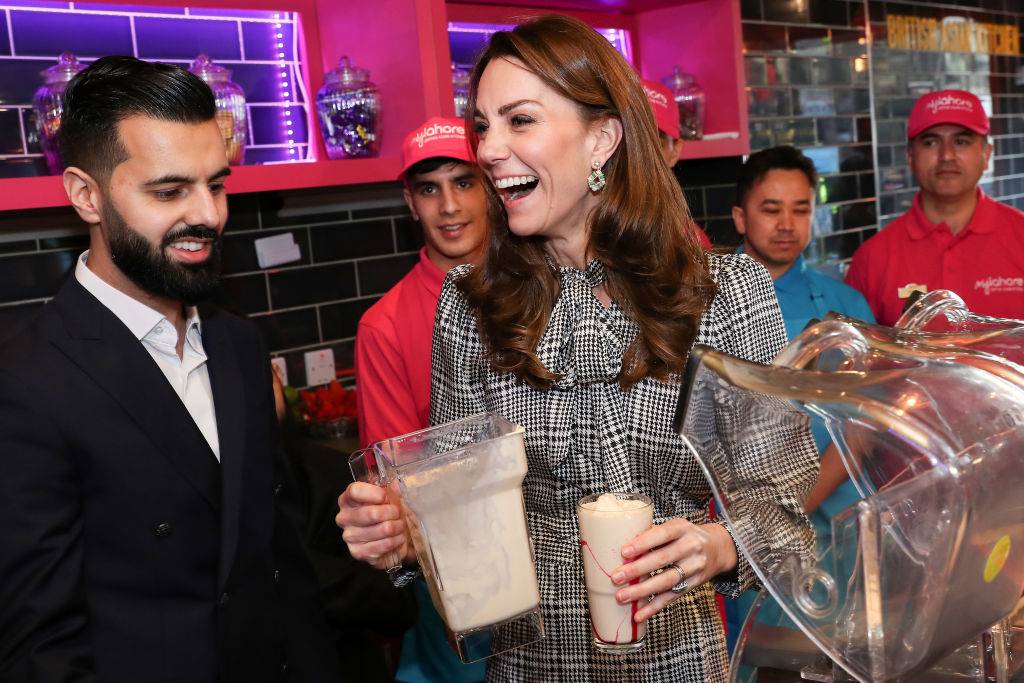 kate making a milkshake