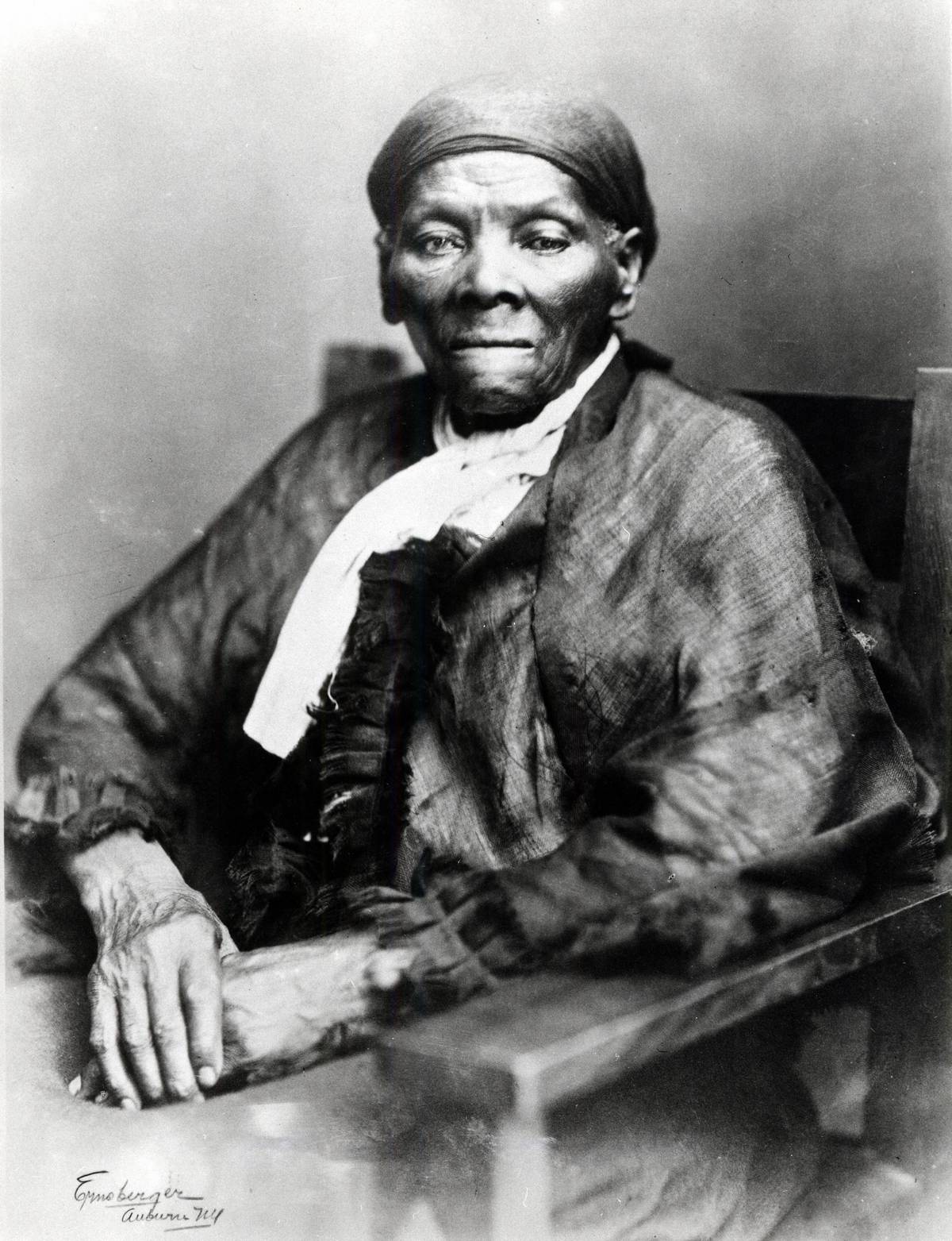 Harriet Tubman (c1820-1913) American born in slavery, escaped 1849, and became leading Abolitionist. Active as a 'conductor' in the Underground Railroad. Photograph...
