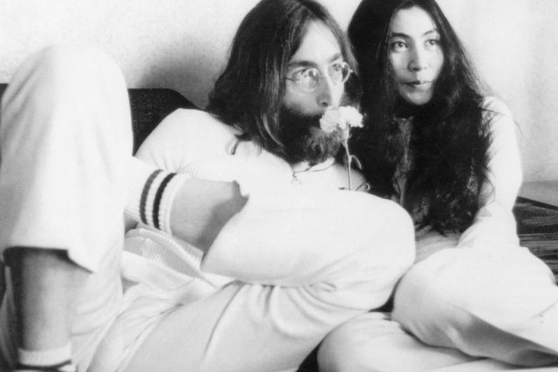 John Lennon and Yoko Ono During Press Conference