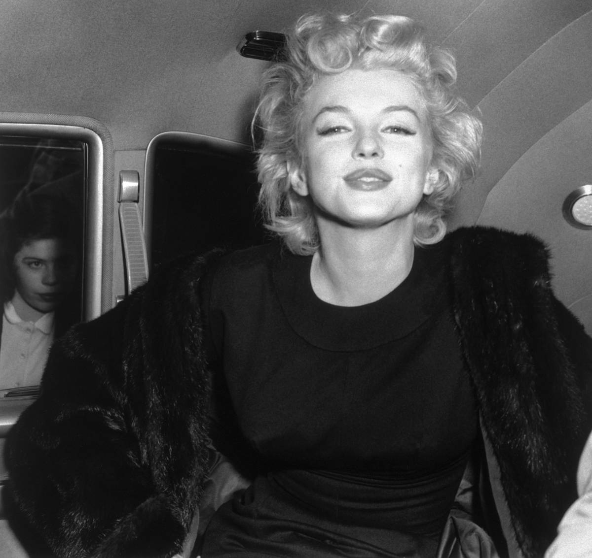 Marilyn Monroe Smiling in Car