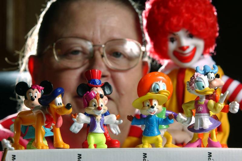 Caron  Lawless  displays a just a small percentage (she figures between 5  and 10 percent) of her total McDonald's Happy Meal figurine collection 
she owns.