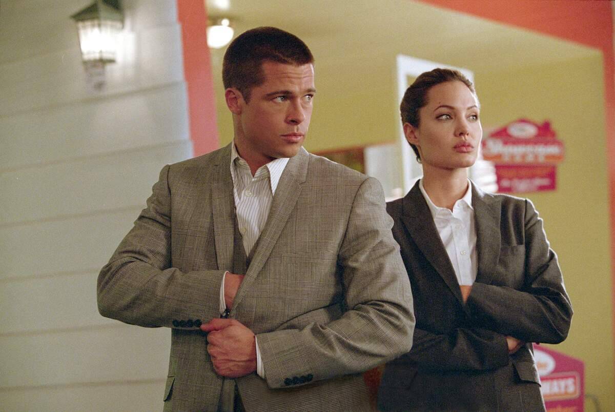 brad pitt and angelina jolie in mr. and mrs. smith