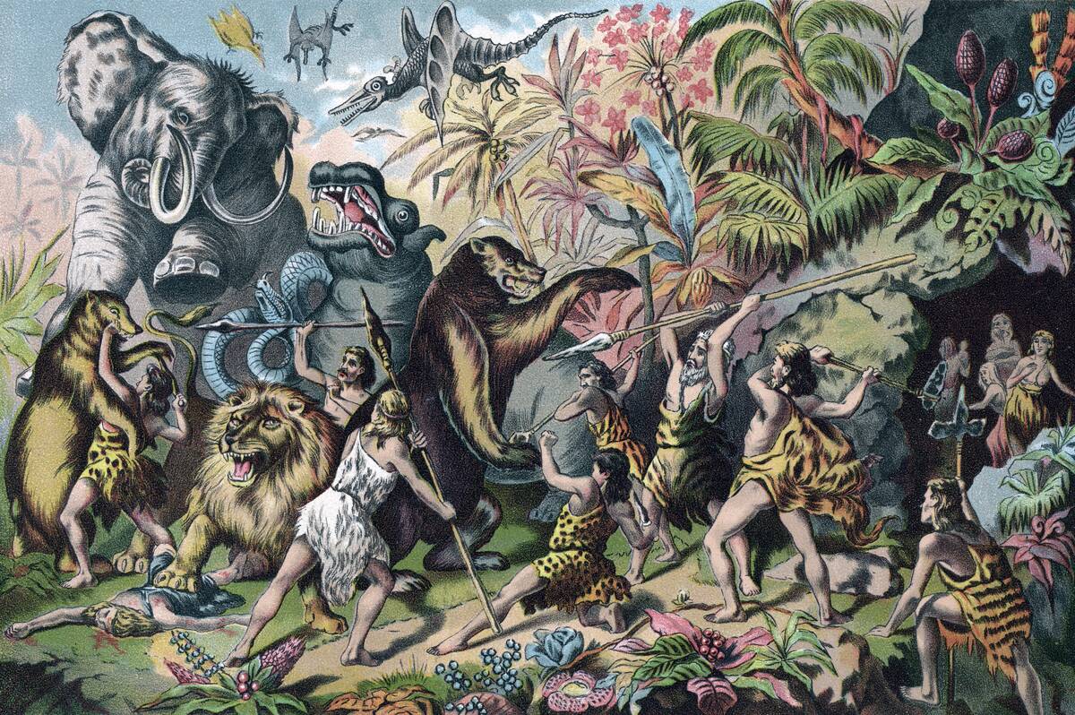 Prehistoric Man Versus Beasts
