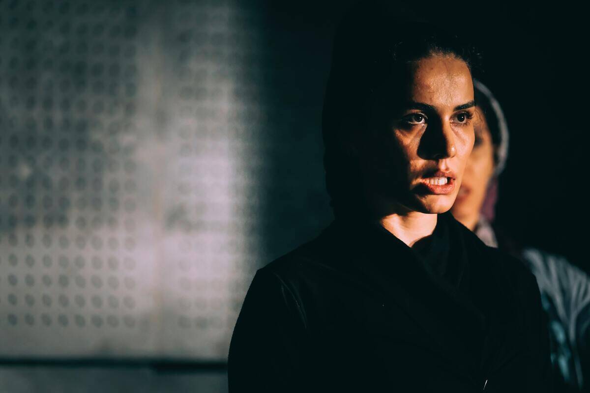 woman with sweaty face looking perturbed