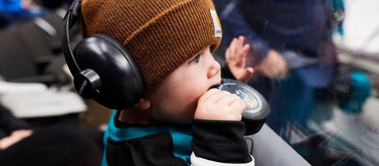 Baby and a puck
