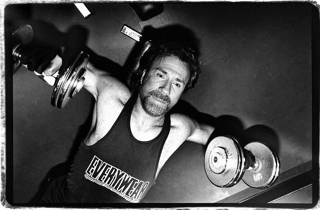 Chuck Norris working out