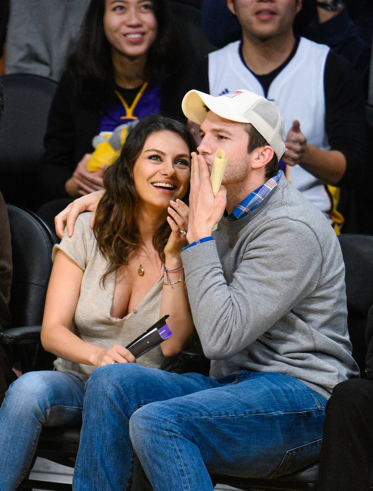 Celebrities At The Los Angeles Lakers Game