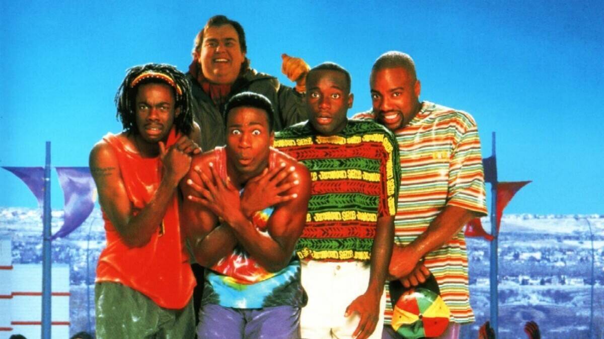 cast of cool runnings posing for a photo
