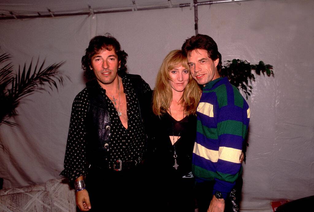 mick jagger with bruce springsteen and his wife